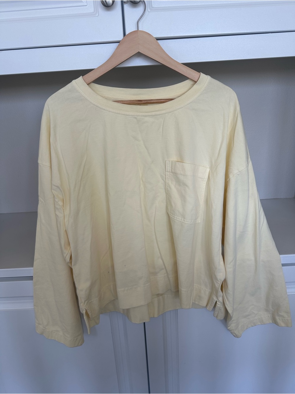 CALIA by Carrie Underwood Pale Yellow Cropped Pocket Sweatshirt